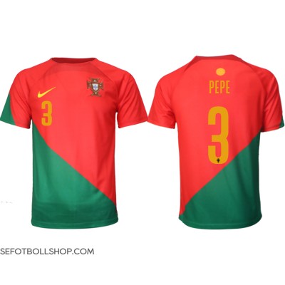 Billiga Portugal Pepe #3 Hemma fotbollskläder VM 2022 Kortärmad